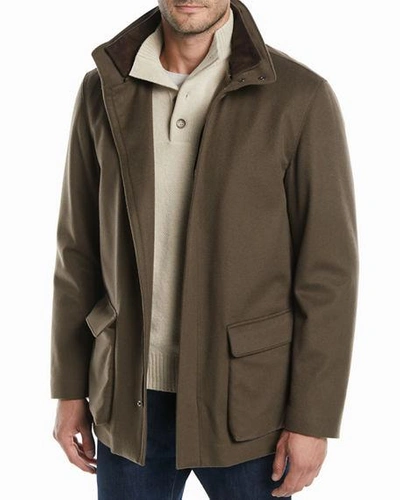 Loro Piana Winter Voyager Cashmere Storm System Coat In Brown