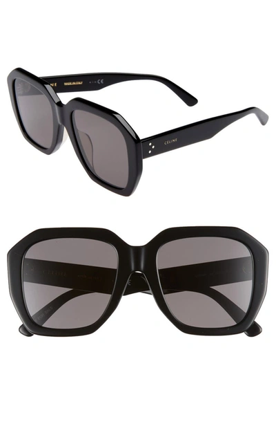Celine Square Universal-fit Acetate Sunglasses In Black