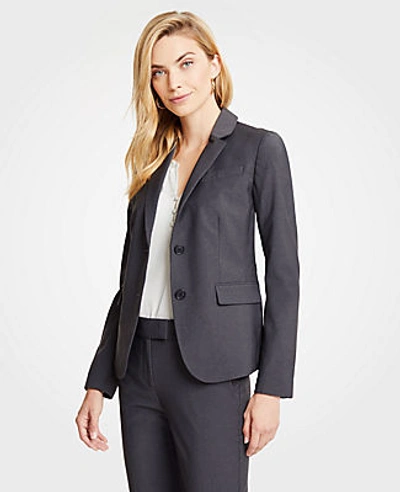 Ann Taylor The Petite Two-button Blazer In Tropical Wool In Heather Silver Lake Grey