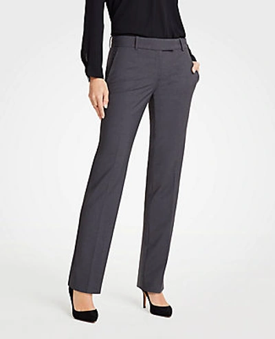 Ann Taylor The Straight Pant In Tropical Wool - Classic Fit Size 14 Heather Silver Lake Grey Women's