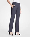 Ann Taylor The Petite Straight Pant In Tropical Wool - Curvy Fit In Heather Silver Lake Grey