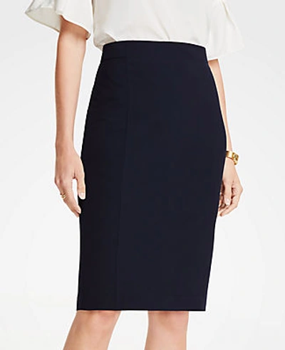 Ann Taylor The Seamed Pencil Skirt In Seasonless Stretch In Perfect Navy