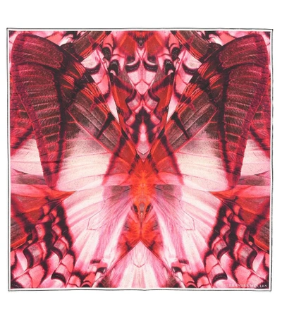 Alexander Mcqueen Printed Silk Scarf In Red