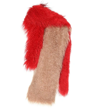 Dries Van Noten Feather-trimmed Scarf In Red