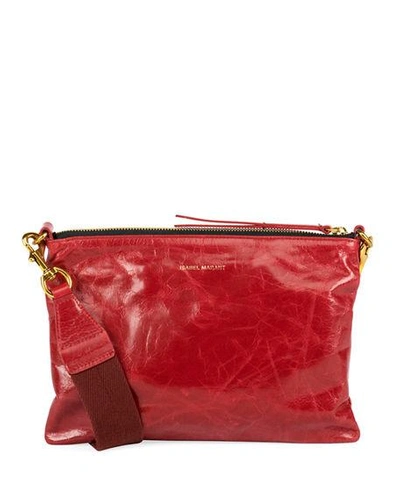 Isabel Marant Nessah Leather Shopper Crossbody Bag In Medium Pink