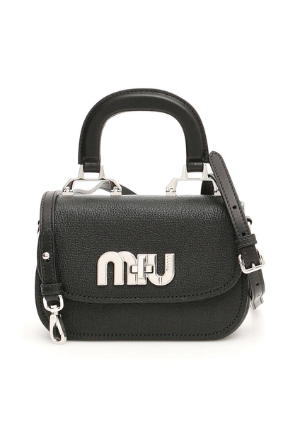 Miu Miu Miu Logo Handbag In Neronero