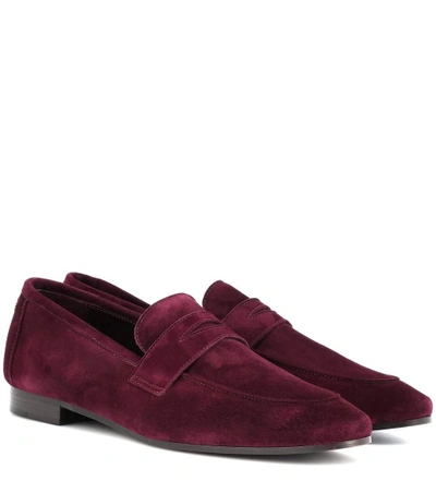 Bougeotte Classic Suede Loafers In Red