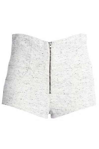 Isabel Marant Woman Bouclé Cotton-tweed Shorts Light Gray