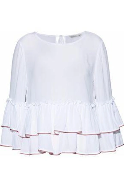 Rebecca Minkoff Woman Ruffled Gauze Top White