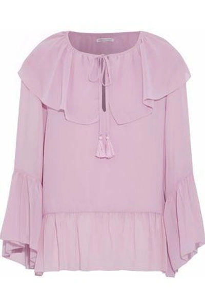 Rebecca Minkoff Ruffled Chiffon Top In Lavender