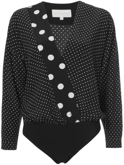 Michelle Mason Oversized Blouse Bodysuit - Black