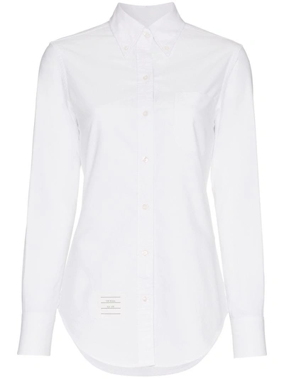 Thom Browne Grosgrain Placket Cotton Shirt - White