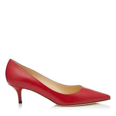 Jimmy Choo Aza Red Kid Leather Pointy Toe Pumps | ModeSens