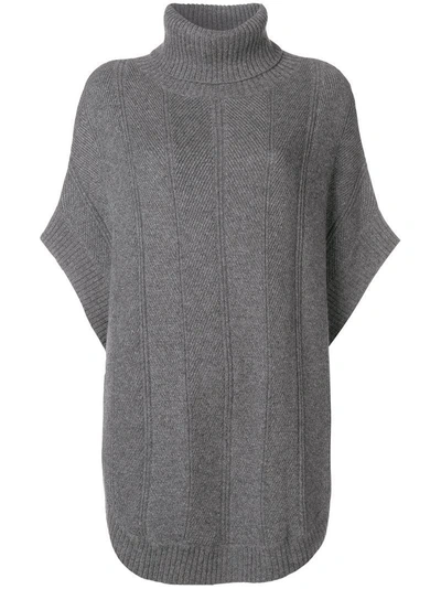 N•peal Turtleneck Poncho In Grey