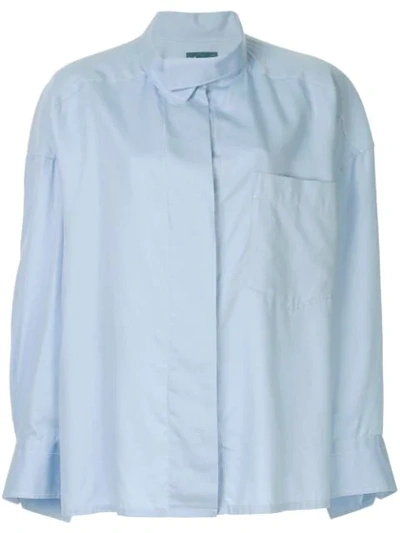 Kolor Slit Sleeve Oversized Shirt In Blue