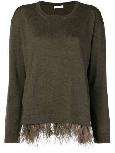 P.a.r.o.s.h Feather Hem Jumper In Green