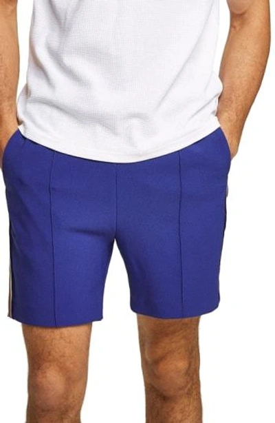 Topman Side Stripe Smart Classic Shorts In Blue