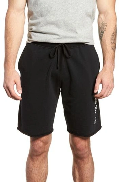 Reigning Champ Fight Night Cut Off Sweat Shorts In Black/ White