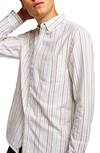 Topman Classic Stripe Shirt In White Multi