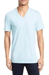 James Perse Short Sleeve V-neck T-shirt In Powder Blue