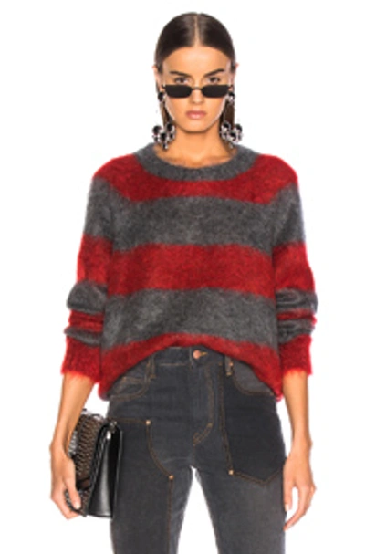 Alexander Wang T Alexanderwang.t Striped Textured Sweater In Gray,red,stripes