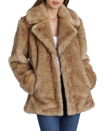 Avec Les Filles Faux Fur Swing Coat In Natural