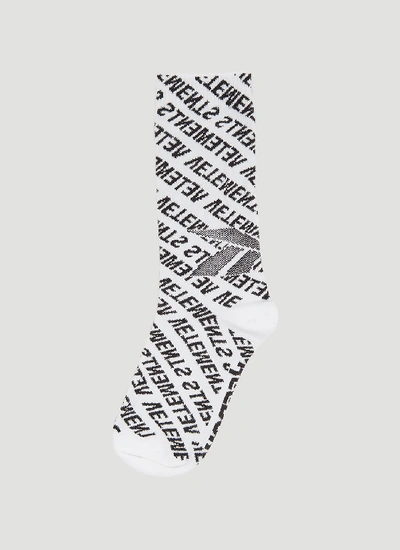 Vetements X Reebok Monogram Socks In White