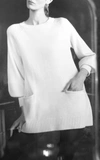 Co Wool Blend Tunic Sweater In White