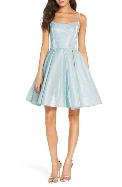 Mac Duggal Shimmer Fit & Flare Dress In Shimmering Ice