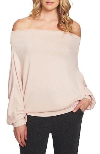 1.state Off The Shoulder Sweater In Peach Heather