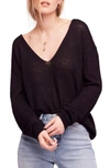 Free People Gossamer V-neck Sweater In Black