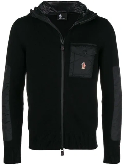 Moncler Knit Fitted Jacket In Black