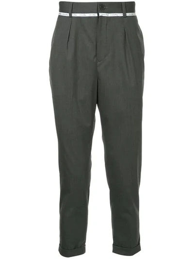 Yoshiokubo Cropped Tailored Trousers In Grey