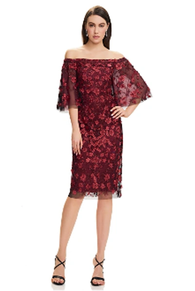 Theia Floral Off The Shoulder Cocktail Dress