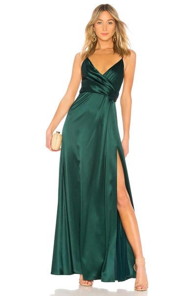 Jill Jill Stuart Wrap Front Gown In Dark Green