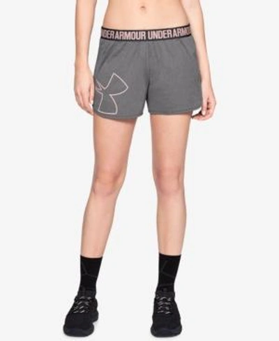 Under Armour Play Up 2.0 Shorts Graphic In Charcoal/flushed Pink