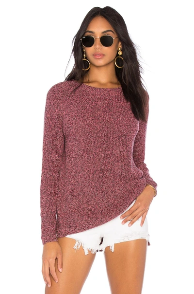 525 America Emma Shaker Sweater In Rose Multi