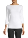 Saks Fifth Avenue Boatneck Tee In White