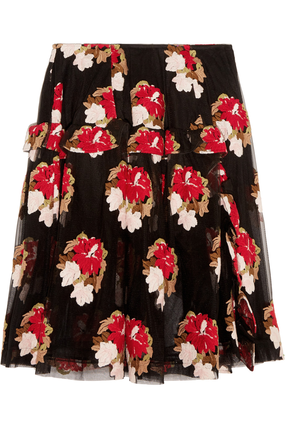 Simone Rocha Embroidered Cotton-blend Tulle Skirt | ModeSens