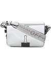 Off-white Mini Mirror Binder Clip Bag In Metallic