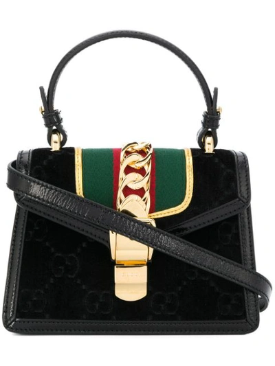 Gucci Sylvie Gg Mini Bag In Black