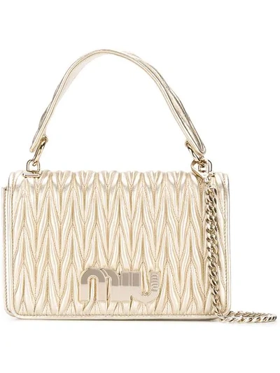 Miu Miu Matelassé Chain Strap Shoulder Bag - Metallic