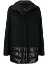 Fay Shell-panelled Coat In Nero