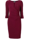 Ralph Lauren Ruched Fitted Dress - Red
