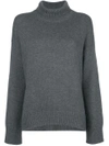 Sminfinity High Neck Knit Sweater - Grey