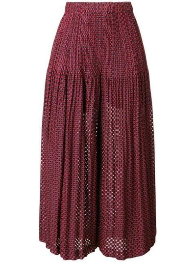 Issey Miyake Pleats Please By  Patterned Palazzo Pants - Red