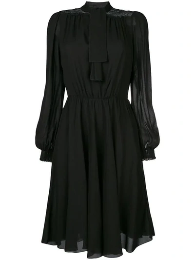 Giambattista Valli Flared Longsleeved Dress In Black