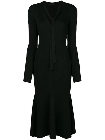 Antonino Valenti Ribbed Knit Midi Dress - Black