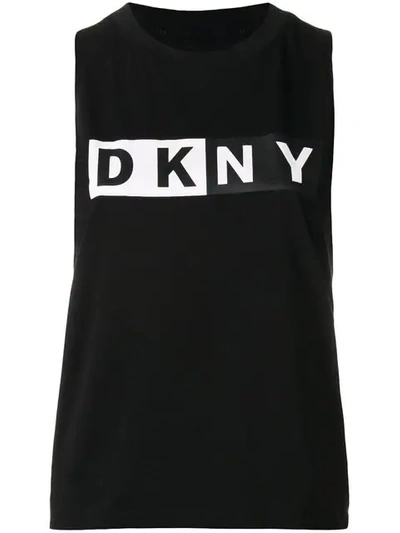 Dkny Logo Tank Top In Nero