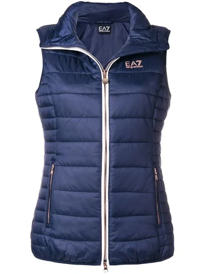 Ea7 Emporio Armani Padded Gilet - Blue